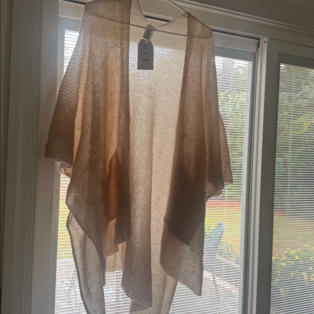 Light Tan Open Knit Cardigan